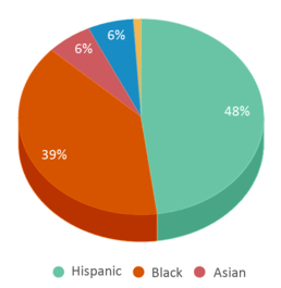 This chart displays the percentage breakdown of students of all ethnic groups in Oxon Hill Elementary School. This chart displays the percentage breakdown of students of all ethnic groups in Oxon Hill Elementary School.