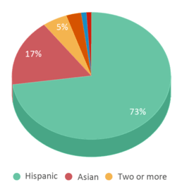 This chart displays the percentage breakdown of students of all ethnic groups in Pacific View Leadership Elementary School. This chart displays the percentage breakdown of students of all ethnic groups in Pacific View Leadership Elementary School.