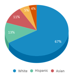 This chart displays the percentage breakdown of students of all ethnic groups in Lakeview Jr High School. This chart displays the percentage breakdown of students of all ethnic groups in Lakeview Jr High School.