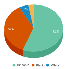 This chart displays the percentage breakdown of students of all ethnic groups in Clarence Farrington School 61. This chart displays the percentage breakdown of students of all ethnic groups in Clarence Farrington School 61.