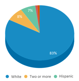 This chart displays the percentage breakdown of students of all ethnic groups in Osawatomie Middle School. This chart displays the percentage breakdown of students of all ethnic groups in Osawatomie Middle School.