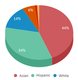 This chart displays the percentage breakdown of students of all ethnic groups in Anthony J. Infante School. This chart displays the percentage breakdown of students of all ethnic groups in Anthony J. Infante School.