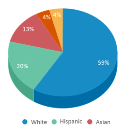 This chart displays the percentage breakdown of students of all ethnic groups in Center Grove School. This chart displays the percentage breakdown of students of all ethnic groups in Center Grove School.