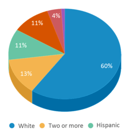 This chart displays the percentage breakdown of students of all ethnic groups in Jennie F Snapp Middle School. This chart displays the percentage breakdown of students of all ethnic groups in Jennie F Snapp Middle School.