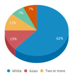 This chart displays the percentage breakdown of students of all ethnic groups in Dewitt Middle School. This chart displays the percentage breakdown of students of all ethnic groups in Dewitt Middle School.