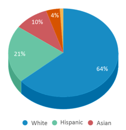 This chart displays the percentage breakdown of students of all ethnic groups in Kindergarten Center. This chart displays the percentage breakdown of students of all ethnic groups in Kindergarten Center.