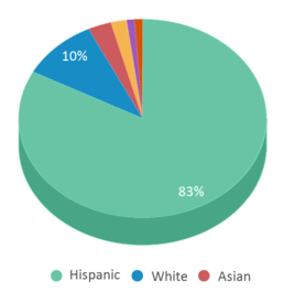 This chart displays the percentage breakdown of students of all ethnic groups in Rio Vista Elementary School. This chart displays the percentage breakdown of students of all ethnic groups in Rio Vista Elementary School.