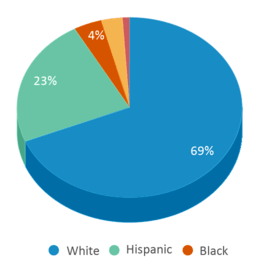 This chart displays the percentage breakdown of students of all ethnic groups in Barbers Hill Kindergarten Center. This chart displays the percentage breakdown of students of all ethnic groups in Barbers Hill Kindergarten Center.