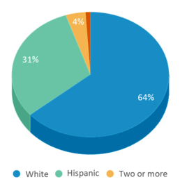 This chart displays the percentage breakdown of students of all ethnic groups in Godley Elementary School. This chart displays the percentage breakdown of students of all ethnic groups in Godley Elementary School.