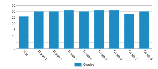This chart displays the students of Academy Charter School by grade.