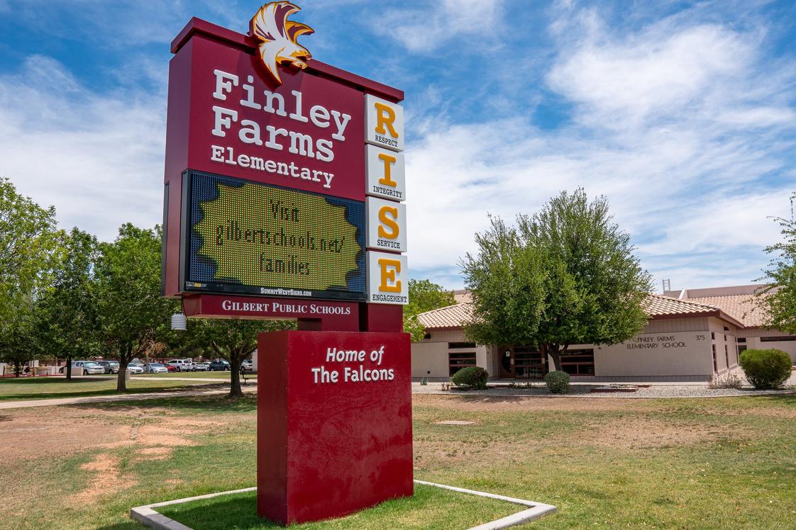 Finley Farms Elementary School Photo #1 - Our Finley Farms marquee greets every student, staff, and visitor on campus.